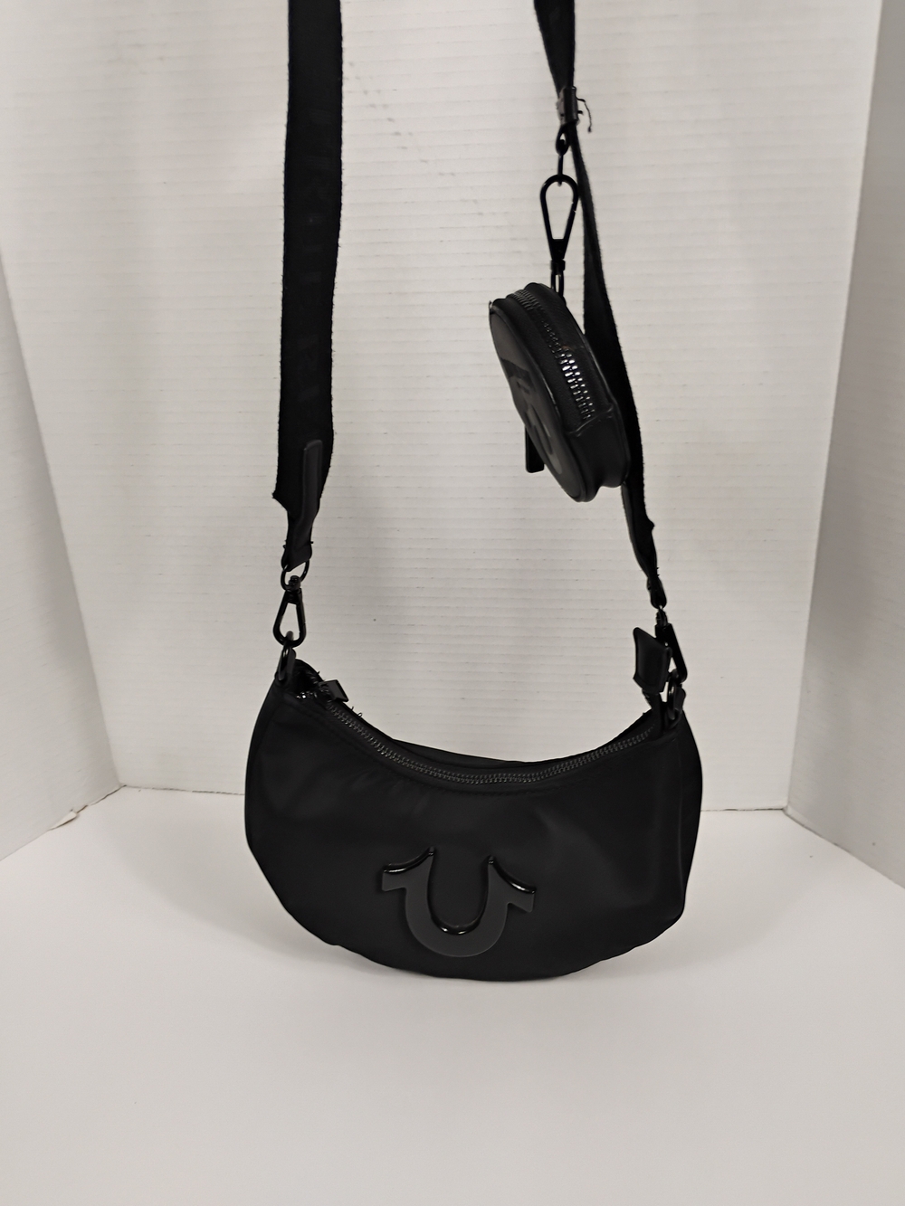 Black Crossbody True Religion Shoulder Bag with Coin Pouch